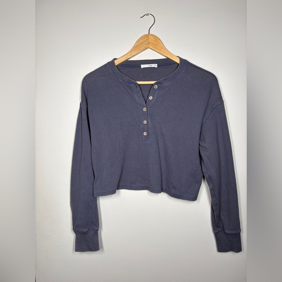 Wilfred Navy Button Down Top - Picture 2 of 8